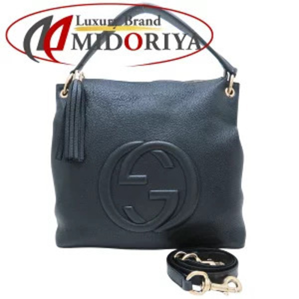 GUCCI Soho Disco Shoulder Bag Leather Black